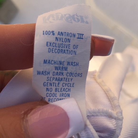 Vintage Nylon Long White Slip Dress - Picture 11 of 11